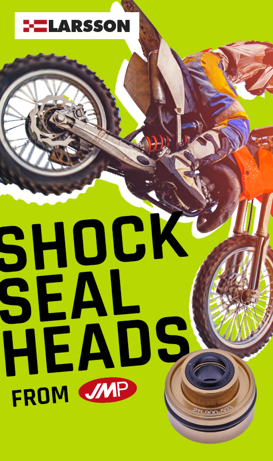 oFF ROAD MOTORCYCLE IMAGE WITH JMP SHOCK HEAD PRODUCT IMAGE
